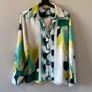 BNWT - Zara flowing printed shirt. Multicolored size L